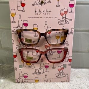 Nicole Miller Tortoise and Burgundy Reading Glasses